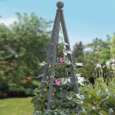 Afbeelding van Garden Mile Grote Tuin Houten Obelisk of Boog, Outdoor Heavy Duty Sterk Voor Rozen Klimplanten Ondersteuning Structuur Decoratie Sier (Obelisk Leisteen 1,9 m)