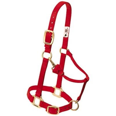 Afbeelding van Weaver Leather Nylon Verstelbare Trekpaard Halter, 1&quot;, Gemiddeld, Rood