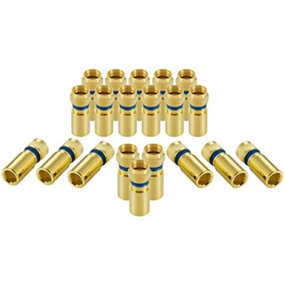 Afbeelding van Poppstar 20x SAT F Quick Koppelstuk, compressie Connector voor Coaxkabel, Antennekabel, Satellietkabel tot 7,5mm, Weerbestendig, Verguld