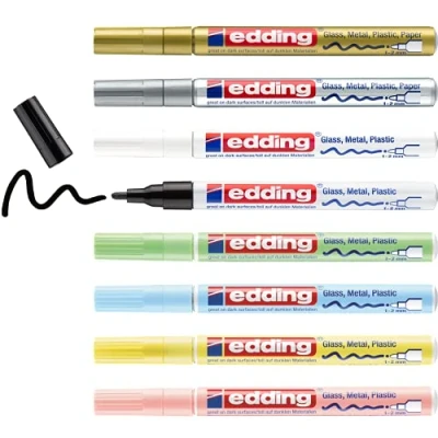Afbeelding van edding 751 glanslakmarker set van 8 assorti pastel