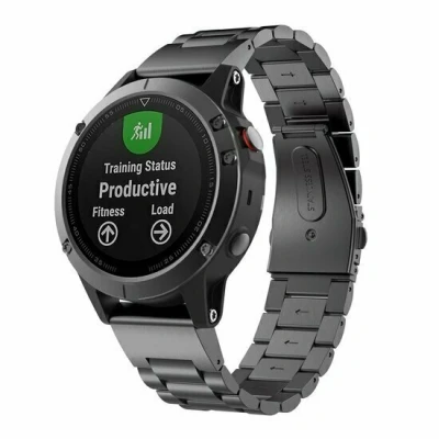 Afbeelding van Stalen schakelband Zwart Garmin Instinct E 40mm