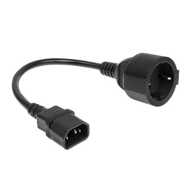 Afbeelding van ACT AK5250 Netsnoer Stroomkabel C14 CEE 7/3 Zwart 20 cm