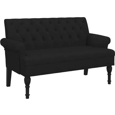 Afbeelding van vidaXL Bankje met rugleuning 120x62x75,5 cm stof zwart