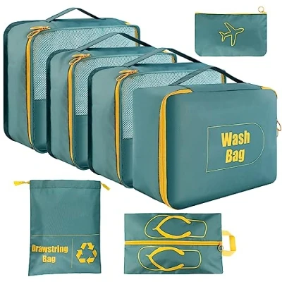 Afbeelding van AiQInu Kofferopslag, 7 stuks, waterdicht, reisorganizer, verpakkingskubussen, organizer, schoenentas, bagagetassen