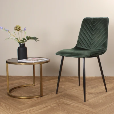 Afbeelding van DS4U Gaby eetkamerstoel velvet groen Stof