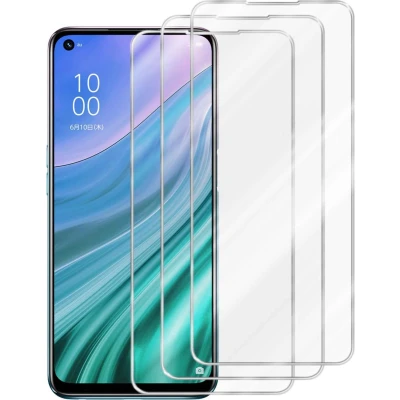 Afbeelding van Cadorabo 3x Screenprotector geschikt voor Oppo A54 5G in KRISTALHELDER Tempered Display Pantser Film beschermglas