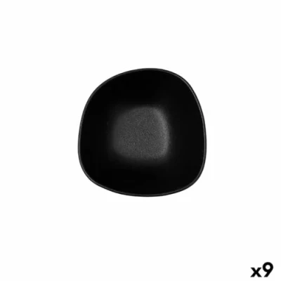 Afbeelding van Kom Bidasoa Fosil Zwart Keramisch Vierkant 14 X 13,9 6,8 CM (9 Stuks)