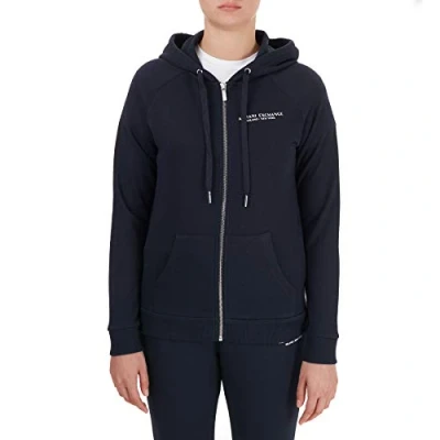 Afbeelding van Armani Exchange Felpa Sweater met rits, Dames, Maat: Medium, Navy