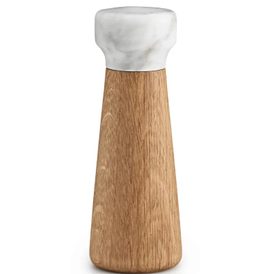 Afbeelding van Normann Copenhagen Craft Peper En Zoutmolen Wit Small Naturel Eiken