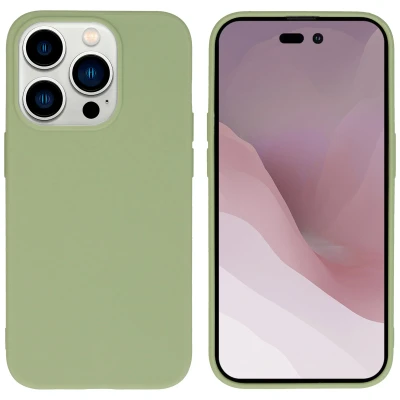 Afbeelding van Apple iPhone 14 Pro Hoesje Siliconen en TPU (zacht) iMoshion Softcase/Backcover Groen Telefoonhoesje