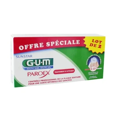 Afbeelding van G.u.m PAROEX Sunstar Tandpasta GUM DENTIFRICE Lot de 2x75ML
