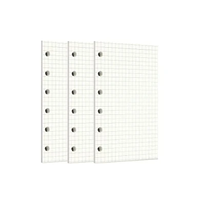 Afbeelding van Zelten Losse vellen geperforeerd papier, navulverpakkingen papier voor 6 gaats binders, persoonlijke organizer, dagboek, notitieboek, navulbare planner, vierkant, A7/6 gaten