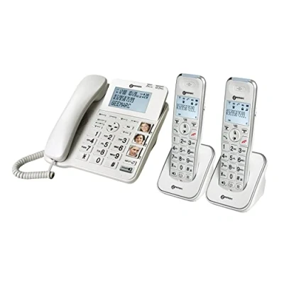 Afbeelding van Geemarc Amplidect 295 Combi Duo Versterkte Vaste Telefoon en Extra Handsets met Antwoordapparaat, Krachtige Beltoon Grote Toetsen voor Senioren Laag of Matig Gehoorverlies
