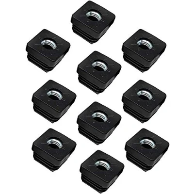 Afbeelding van Design61 10x schroefdraadstoppen vierkante buisstoppen 30x30 mm 2,0 met M10 binnendraad