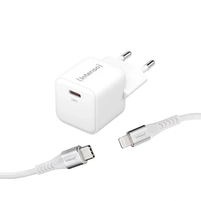 Afbeelding van Intenso W30C GaN + C315L USB oplader Binnen Uitgangsstroom (max.) 3 A Aantal uitgangen: 1 x C, Lightning GaN, Power Delivery (USB PD)