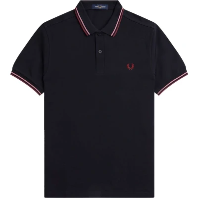 Afbeelding van Fred Perry polo heren poloshirt normale fit donkerblauw effen