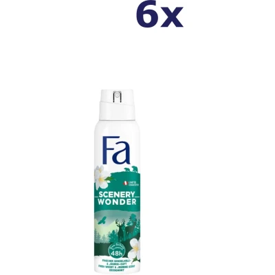 Afbeelding van 6x Fa Deodorant Spray Scenery Wonder Sandalwood &amp; Jasmine 150 ml