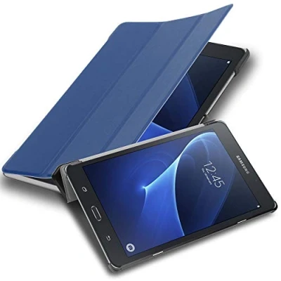 Afbeelding van Cadorabo Tablet Hoesje geschikt voor Samsung Galaxy Tab A 2016 (7.0 inch) in JERSEY DONKER BLAUW Ultra dun beschermend geval ZONDER automatische Wake Up en Stand functie Book Case Cover Etui