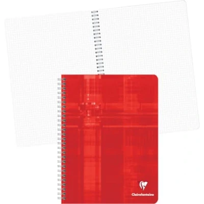 Afbeelding van Clairefontaine 8762C Spiraalgebonden Schrift 17x22 cm 180 Pagina&#039;s met Kleine Vierkante Ruitjes Wit Papier 90 g Harde Cover in Willekeurige Kleur