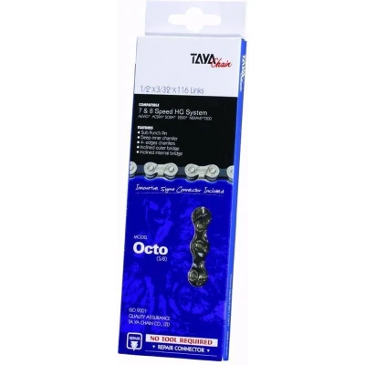 Afbeelding van Taya Ketting octo 7/8 speed 1/2x3/32 116s. zwart zilver