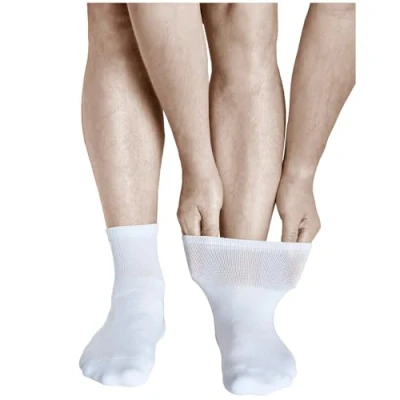 Afbeelding van VITSOCKS Gewatteerde Zool Brede Enkel Comfort Sokken Heren (3 PAAR) Gevoelige Voeten, wit, 44 46