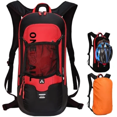 Afbeelding van LOCAL LION Fietsrugzak, skirugzak, klein, voor dames en heren, 6 l, ultralicht, waterdicht, geschikt skiën, wielrennen kamperen, rood