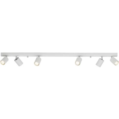 Afbeelding van Brilliant Leuchten Plafondspot Different 119 cm breedte, 6 x gu10, draaibaar, metaal, wit (1 stuk)