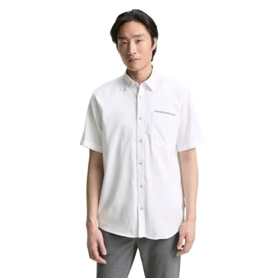 Afbeelding van TOM Tailor Structured Overhemd, Heren, Maat: 3XL, White