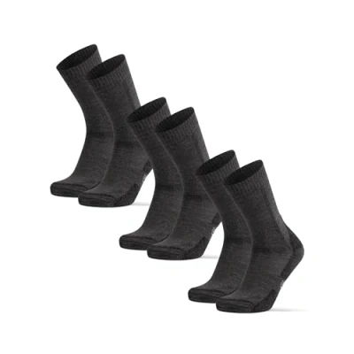 Afbeelding van DANISH ENDURANCE Wandelsokken met Merino Wol, voor Dames &amp; Heren, 3 paar Donker Grijs 48 51
