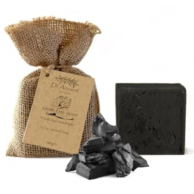 Afbeelding van Dr.Ancient Actieve koolzeep biologisch, natuurlijk, traditioneel en handgemaakt dieptereinigend, zonder chemicaliën! Pure natuurlijke zeep!