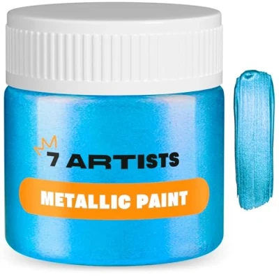 Afbeelding van 7 Artists Metallic Acrylverf 50 ml Blue Ambachten Acryl Tempera Professionele Acrylkleuren