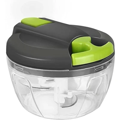 Afbeelding van Uiensnijder, handmatig, 520 ml groentesnijder, uienhakmolen met trekkoord, multisnijder, knoflookhakker, universele haker, handmatige voedselchopper, onsnijder