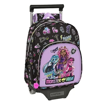 Afbeelding van Schoolrugzak met Wielen Monster High Creep Zwart 28 x 34 10 cm
