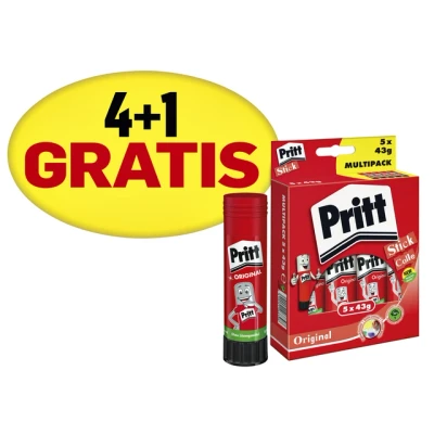 Afbeelding van Lijmstift Pritt 43gr promopack 4+1 gratis