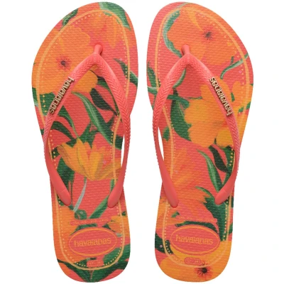 Afbeelding van Havaianas SLIM Tropical Teenslippers, Dames, Maat: 39 40, coral Kunststof
