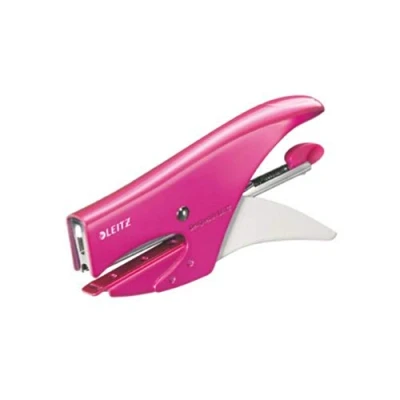 Afbeelding van Leitz Niettang, 15 Vellen, Ergonomisch Metalen Behuizing, Nietjes Meegeleverd, 55312023 Metallic Roze