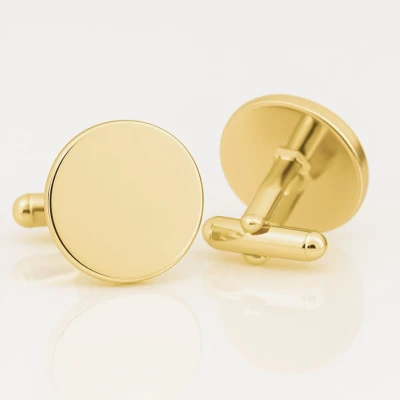 Afbeelding van Lovelockers® Manchetknopen Goudkleurig (Edelstaal RVS) Rond 18MM Vaderdag Kerst Sinterklaas