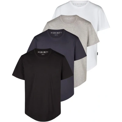 Afbeelding van DENIMFY Heren T Shirt DFPaco 4 Pack Set regular fit Veelkleurig 4XL Ronde Hals Volwassenen