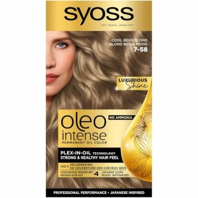 Afbeelding van 3x Syoss Oleo Intense Haarverf 7 58 Cool Beige Blond