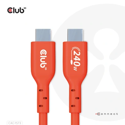 Afbeelding van CLUB3D USB2 Type C Bi Directional Cable, Data 480Mb,PD 240W(48V/5A) EPR M/M 2m USB IF GECERTIFICEERD