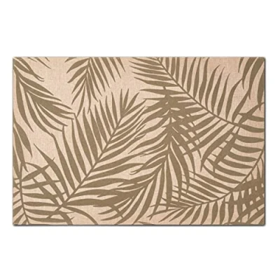 Afbeelding van Zeller Placemats palm print 1x 45 x 30 cm beige/groen linnen