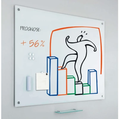 Afbeelding van Glass2write glasbord, magnetisch, wit 60 x 90