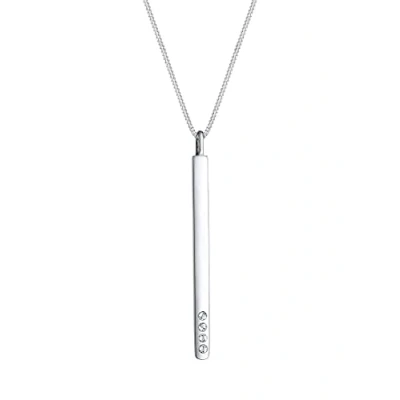 Afbeelding van Elli Halsketting voor dames, Y ketting met hanger en kristallen in 925 sterling zilver, 45 cm lang, 450, Facetgeslepen, kristal