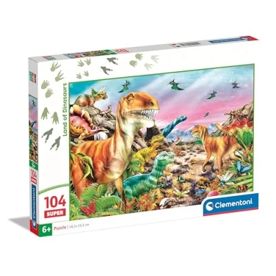 Afbeelding van Clementoni Legpuzzel Super Color Land of Dinosaurs, 104st.