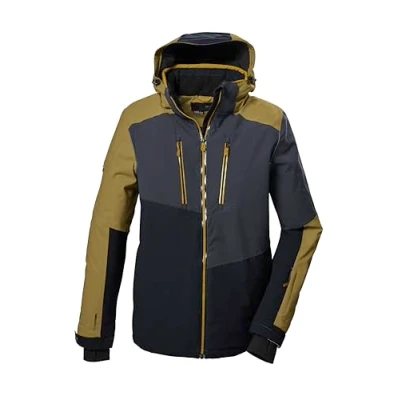 Afbeelding van killtec Heren SKI jack/functionele jas met afritsbare capuchon en sneeuwvanger KSW 70 MN JCKT, licht olijf, S, 41957 000