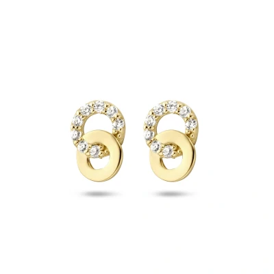Afbeelding van Trendjuwelier huiscollectie Oorknoppen Zirkonia Geelgoud Glanzend 6.5