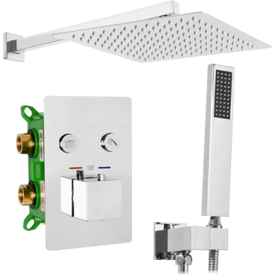 Afbeelding van REA Fenix Davis Thermostatische Douchekraan Inbouw Regendouche 30 cm Chroom