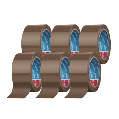 Afbeelding van GRIFEMA GA4004 6 rollen geluidsarme verpakkingstape voor het verpakken van dozen verzending en verhuizing, bruin