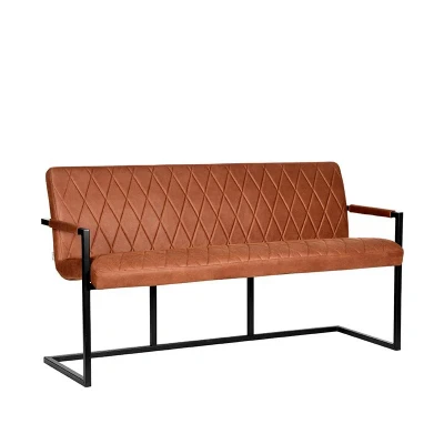 Afbeelding van Label51 Denmark eetkamerbank 155 cm microvezel cognac Stof