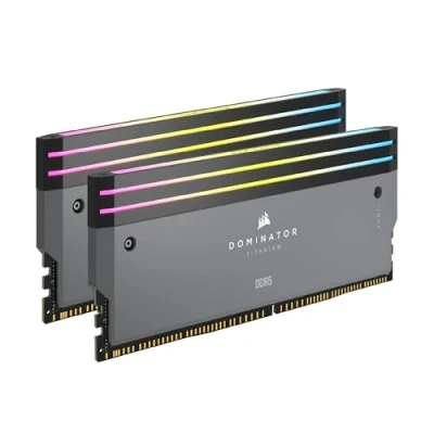 Afbeelding van CORSAIR DOMINATOR TITANIUM DDR5 RGB Lichtversterkingsset 2x Modules 0 GB RAM Compatibel met iCUE Grijs
